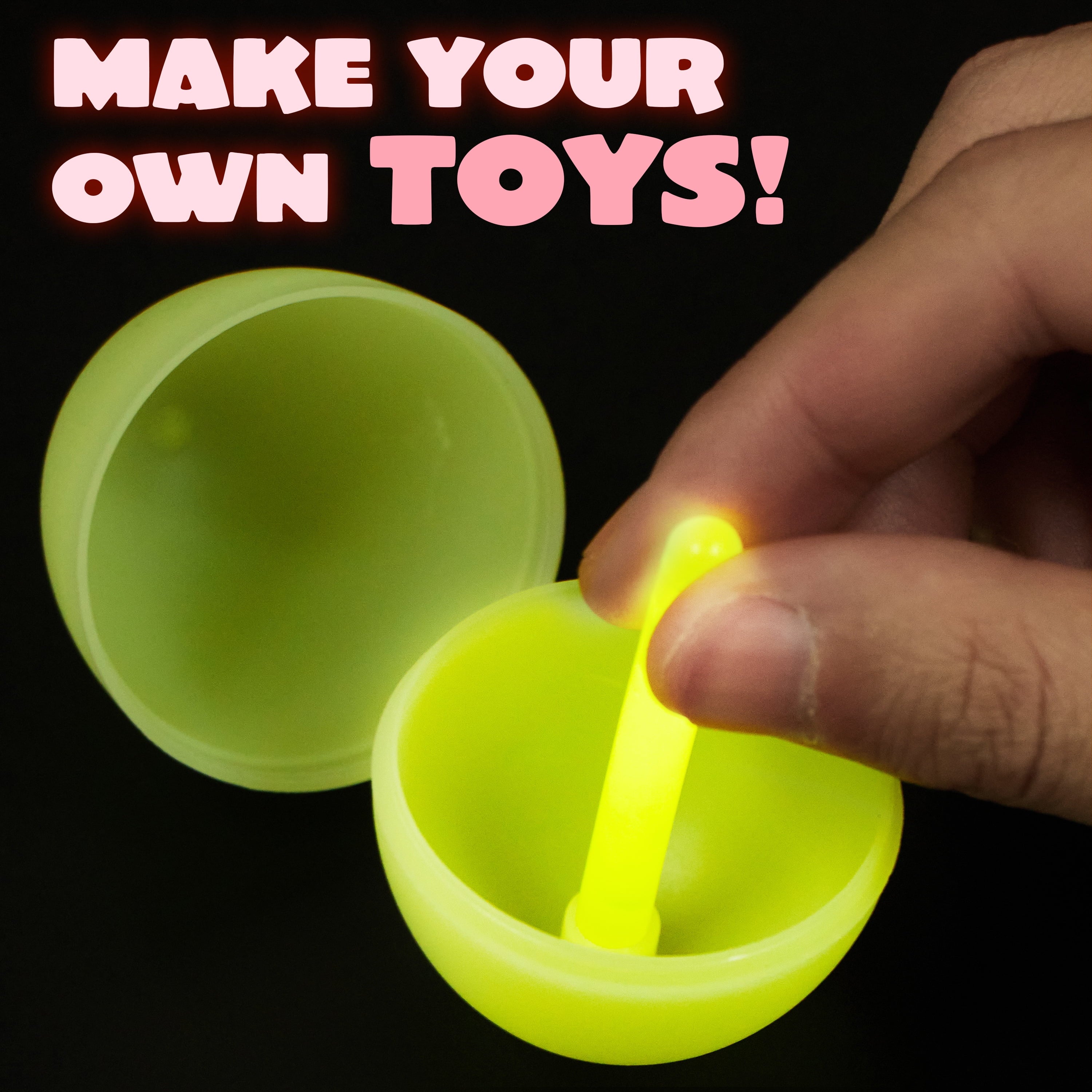 JOYFY 144 Pcs Easter Eggs Filled with Toys (72 Eggs & 72 Glow Sticks),Easter Glowing Eggs Set for Kids,Easter Basket Stuffers Fillers Gift,Easter Eggs Hunt Game Party Favors