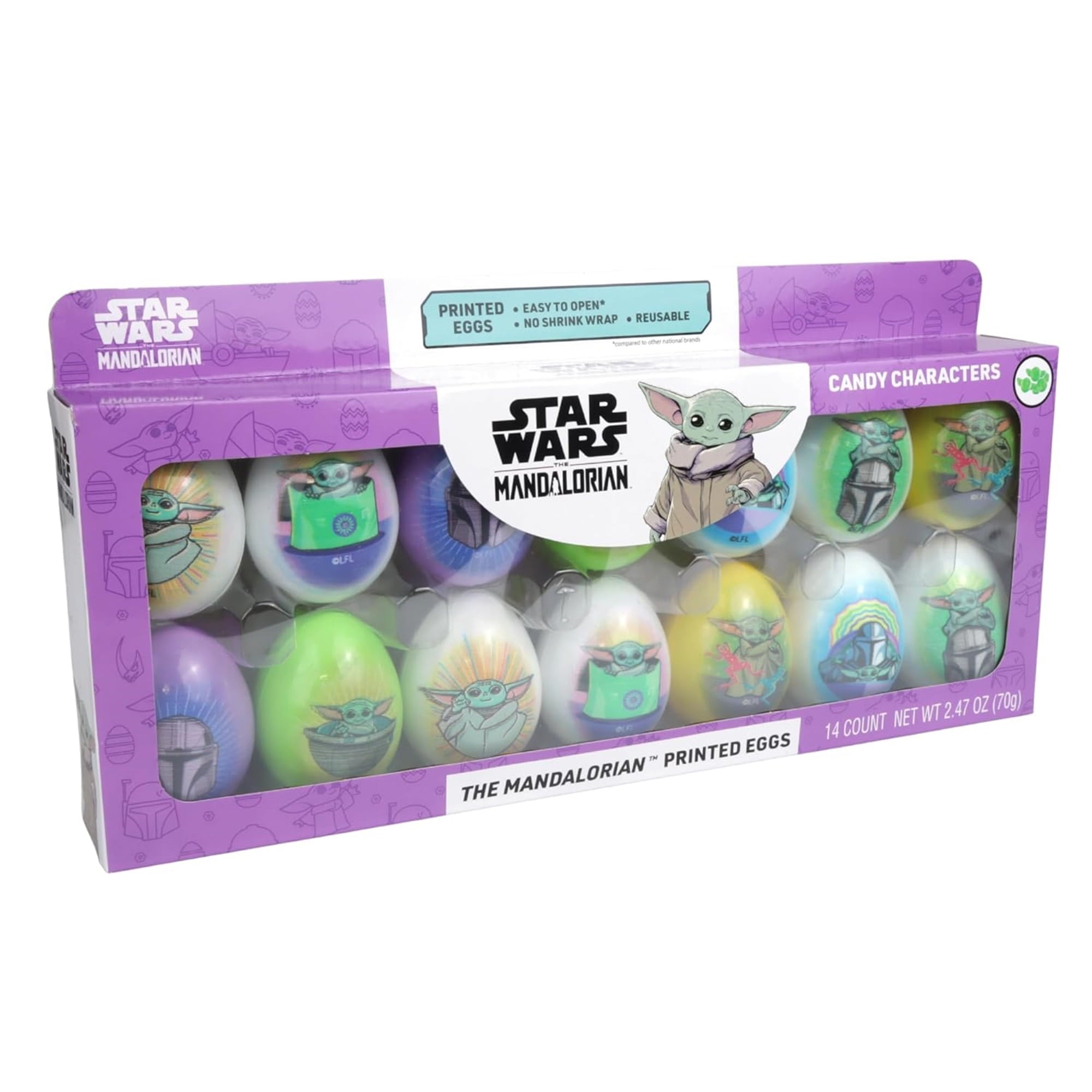 Star Wars Pre-Filled Printed Easter Eggs, Easter Egg Hunt Candy, Pack of 2, 2.74 Ounces per Box