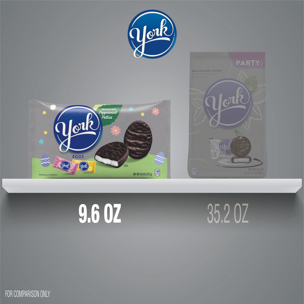 York Dark Chocolate Peppermint Patties Eggs, Easter Candy Bag, 9.6 oz