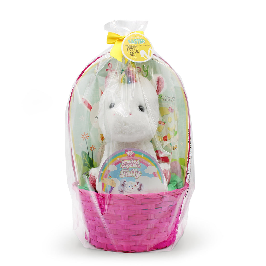 Unicorn Plush Prefilled Easter Basket, by Megatoys