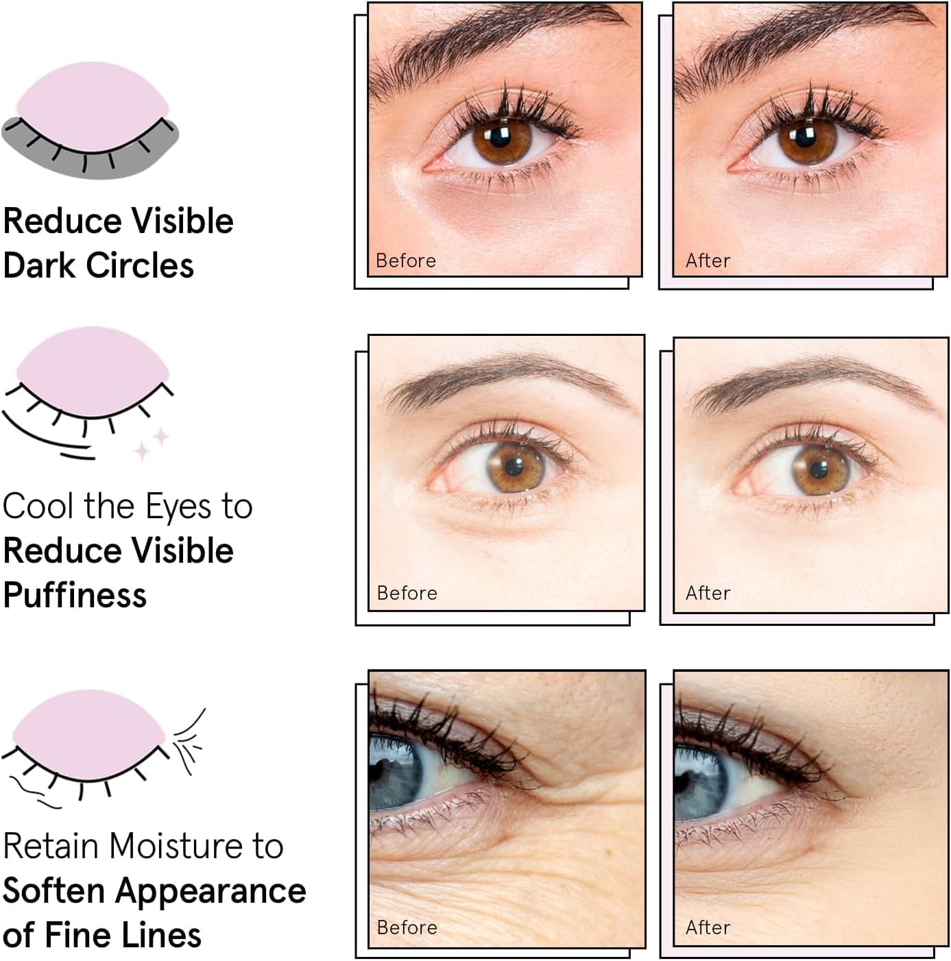 Grace & Stella Energizing Under Eye Mask - Gold 6 Pairs - Gel Eye Patches for Dark Circles, Puffy Eyes, Wrinkles, Undereye Bags