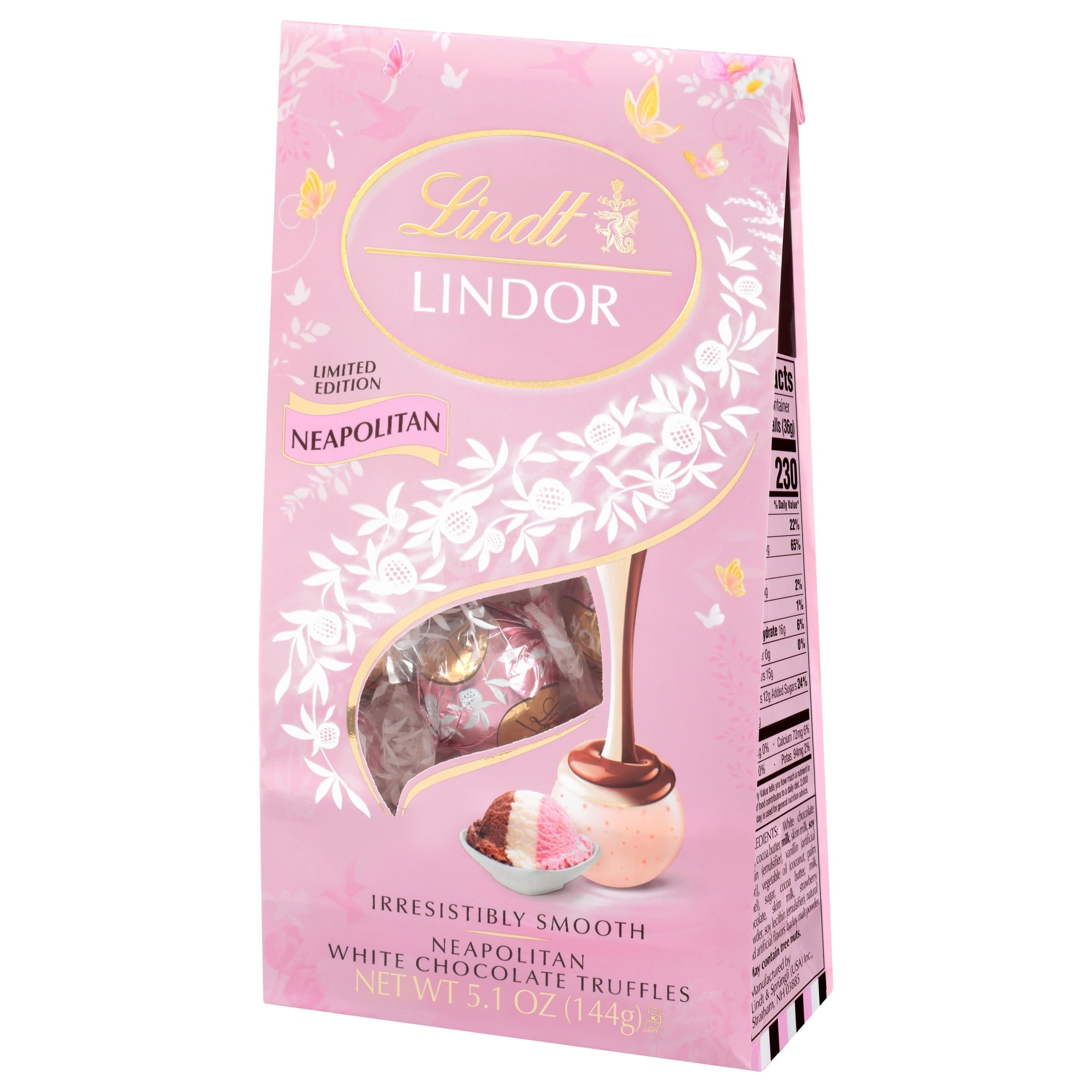 Lindt LINDOR Easter Neapolitan White Chocolate Candy Truffles, Easter Gifting, 5.1 oz. Bag