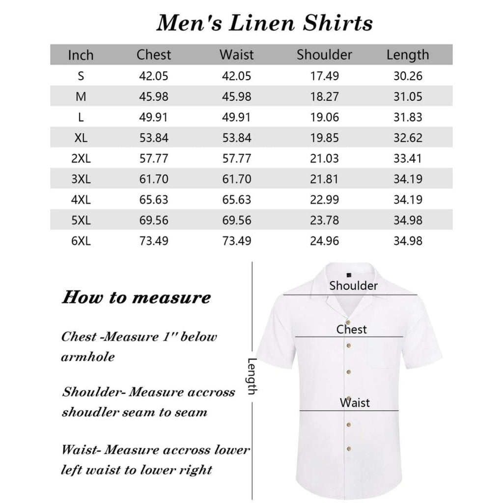 sogami Men's Linen Shirts Short Sleeve Hawaiian Button down Shirt with Pocket