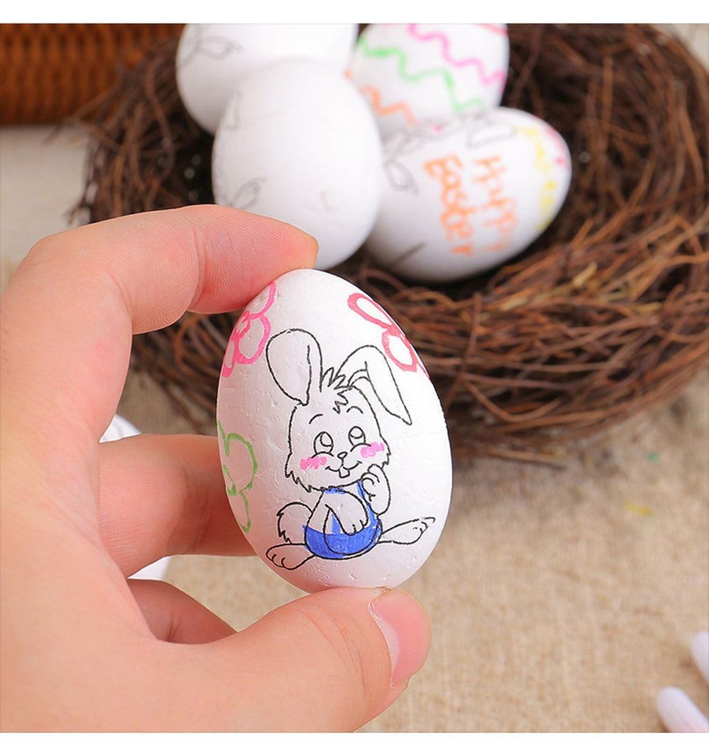Moocorvic Easter Eggs Painting Kit White Paintable Decorated Egg with Palette and Brushes for Girls and Boys, Art DIY Craft Toys Gifts