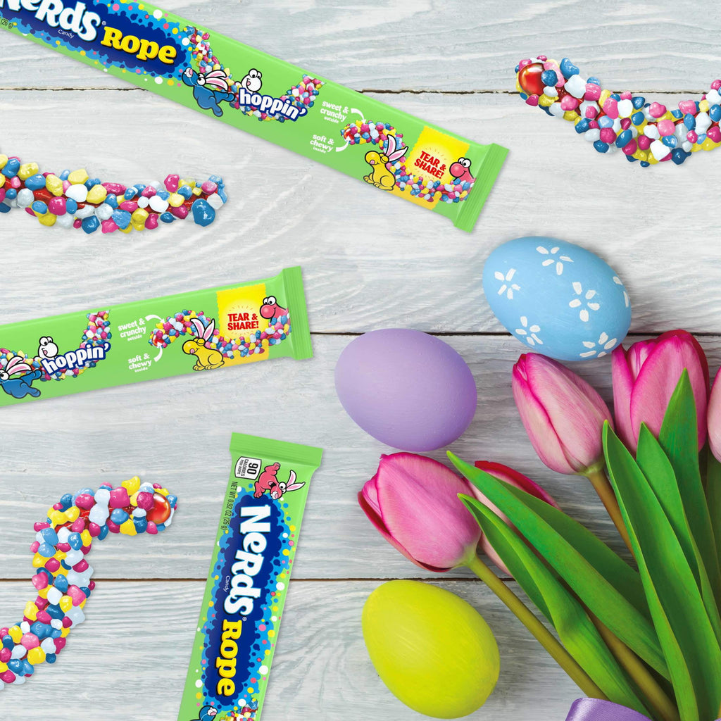 Nerds Hoppin' Rope, Crunchy and Gummy, Springtime Easter Candy, 0.92 oz