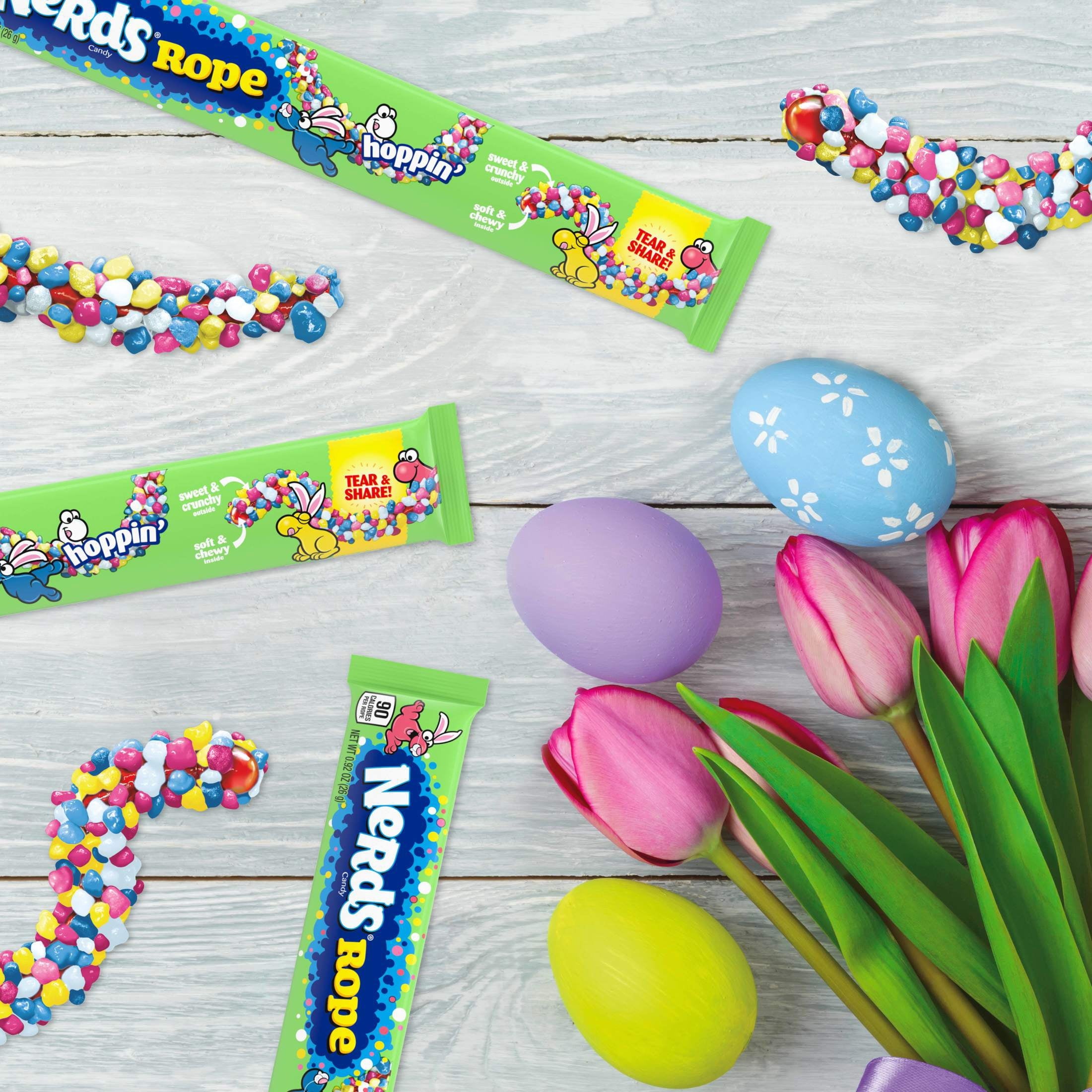Nerds Hoppin' Rope, Crunchy and Gummy, Springtime Easter Candy, 0.92 oz