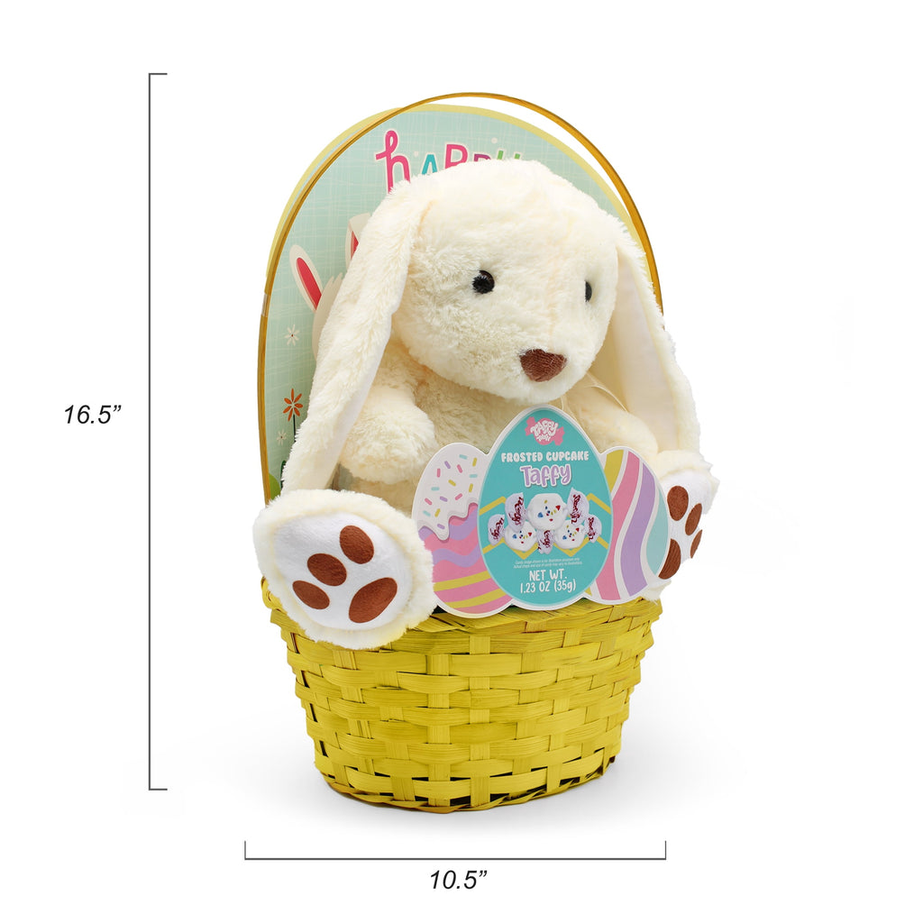 Tan Floppy Ear Bunny Plush Prefilled Easter Basket, by Megatoys