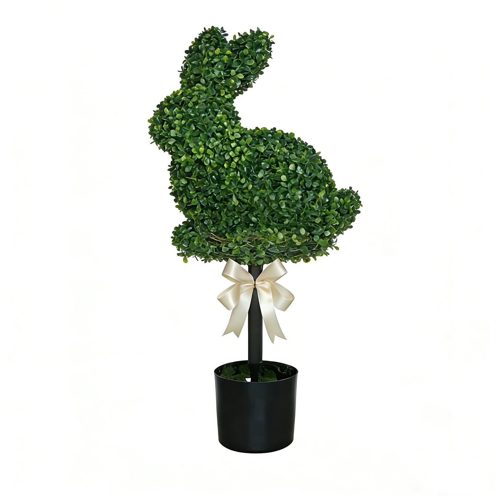 Spring Clearance! Easter Outdoor Decor 28" Boxwood Bunny Topiary, Easter Artificial Tree UV-Resistant Easter Home Decor for Porch, Outdoor Indoor Spring Rabbit, Easter Gift for Women Men(without Pot)