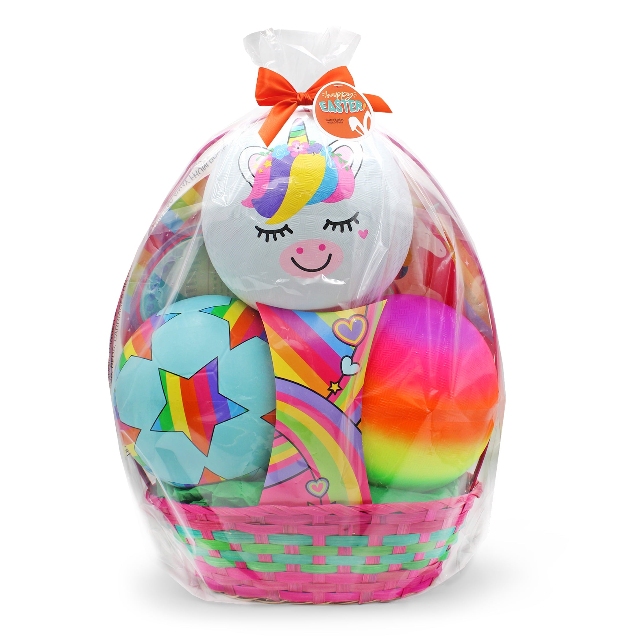 3 Ball Girls Unicorn Prefilled Easter Basket, by Megatoys