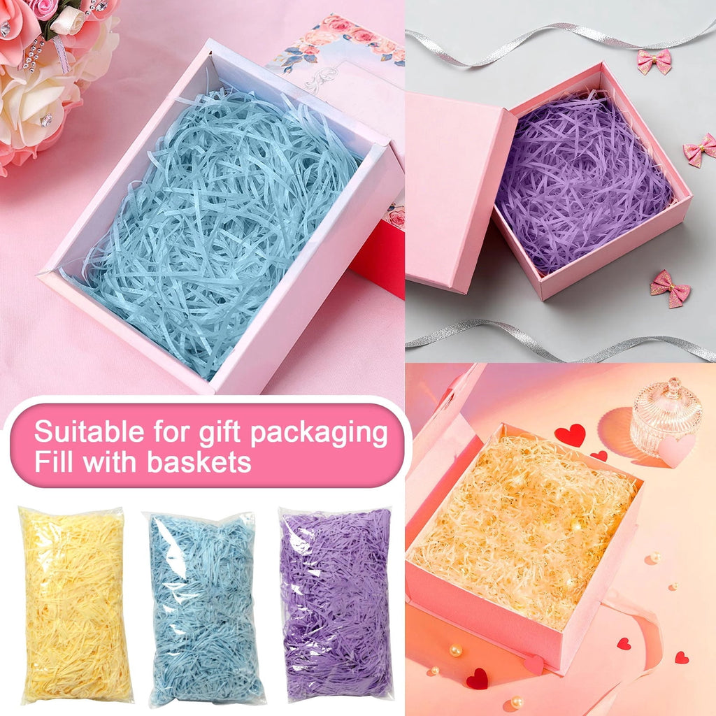 Wavy Shredded Paper Filler, Gift Box Shredded Paper Stuffing, Easter Grass Paper, Suitable For Gift Wrapping And Basket Filling. (Fluorescence Yellow)