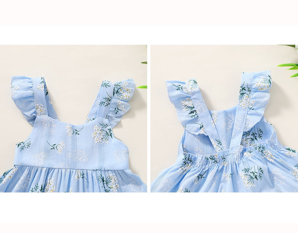 Younger Tree Baby Girls Summer Sleeveless Dress Kid Princess Flower Beach Butterfly Sundress for 18-24 Months