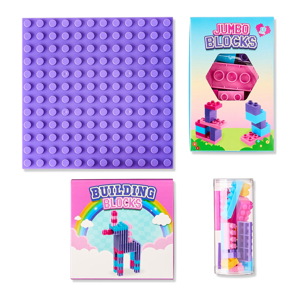 Prefilled Building Blocks-Themed Bucket with Toys, Pink/Purple/Blue, 11" x 20", Easter by Way To Celebrate