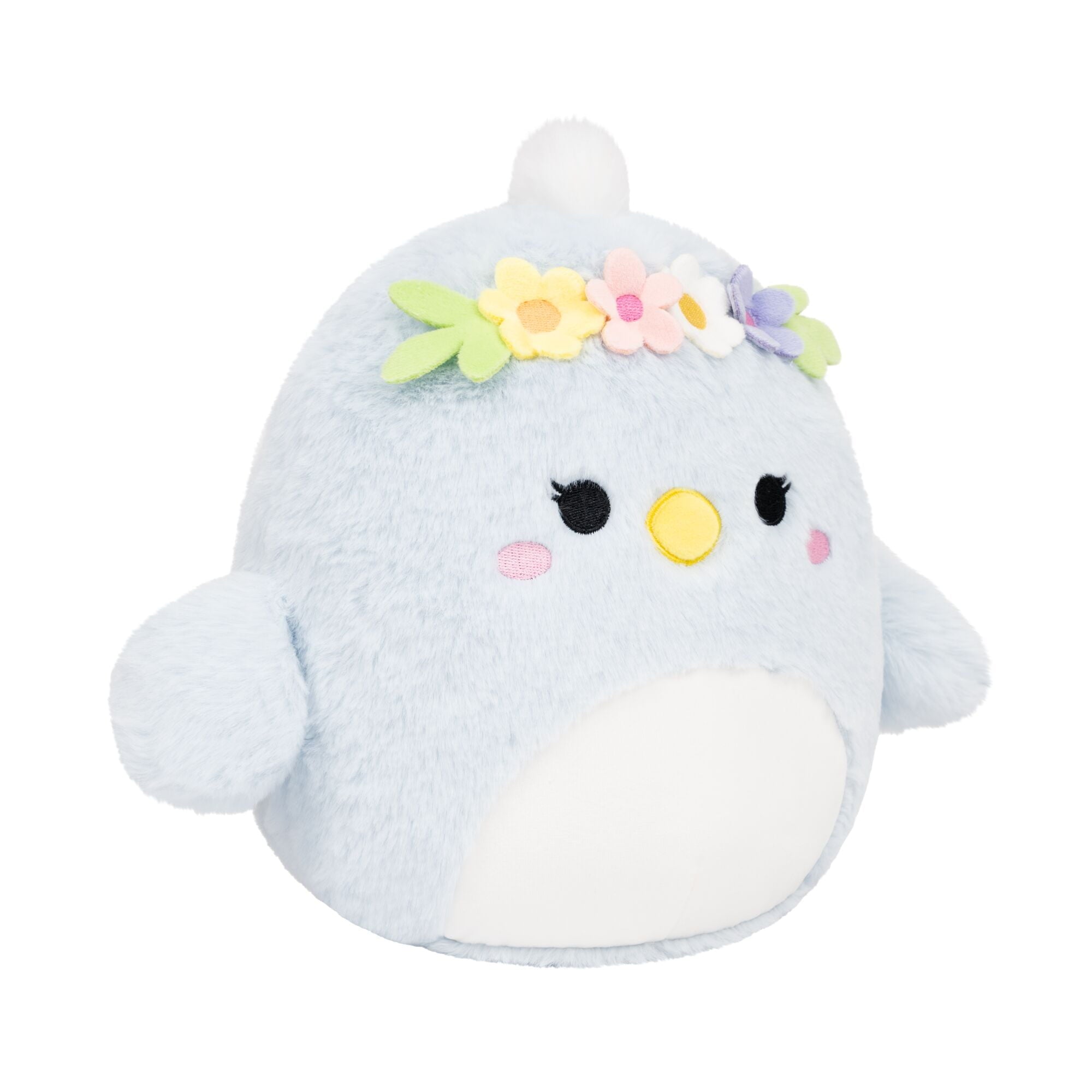 Squishmallows FuzzAMallow Official 8 inch Camden the Light Blue Chick With Flower Crown - Child's Ultra Soft Plush Toy