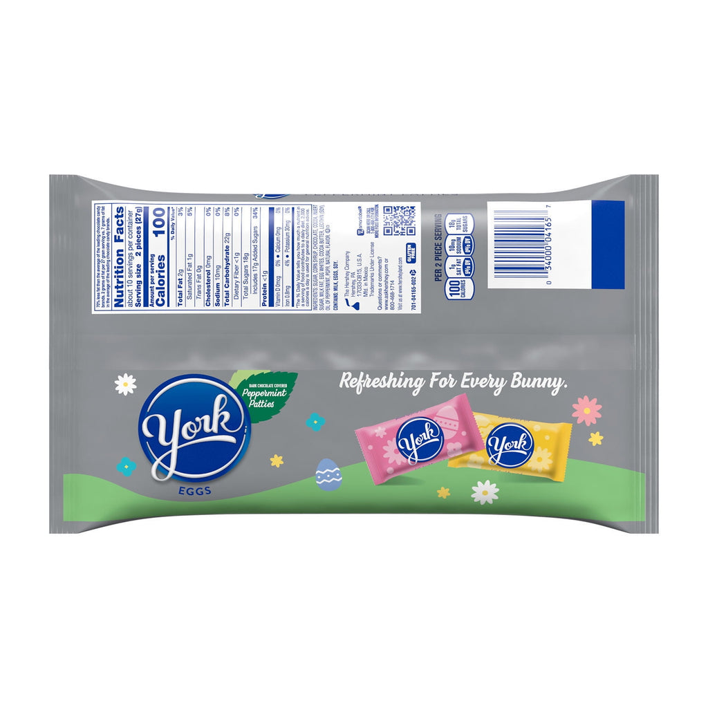 York Dark Chocolate Peppermint Patties Eggs, Easter Candy Bag, 9.6 oz