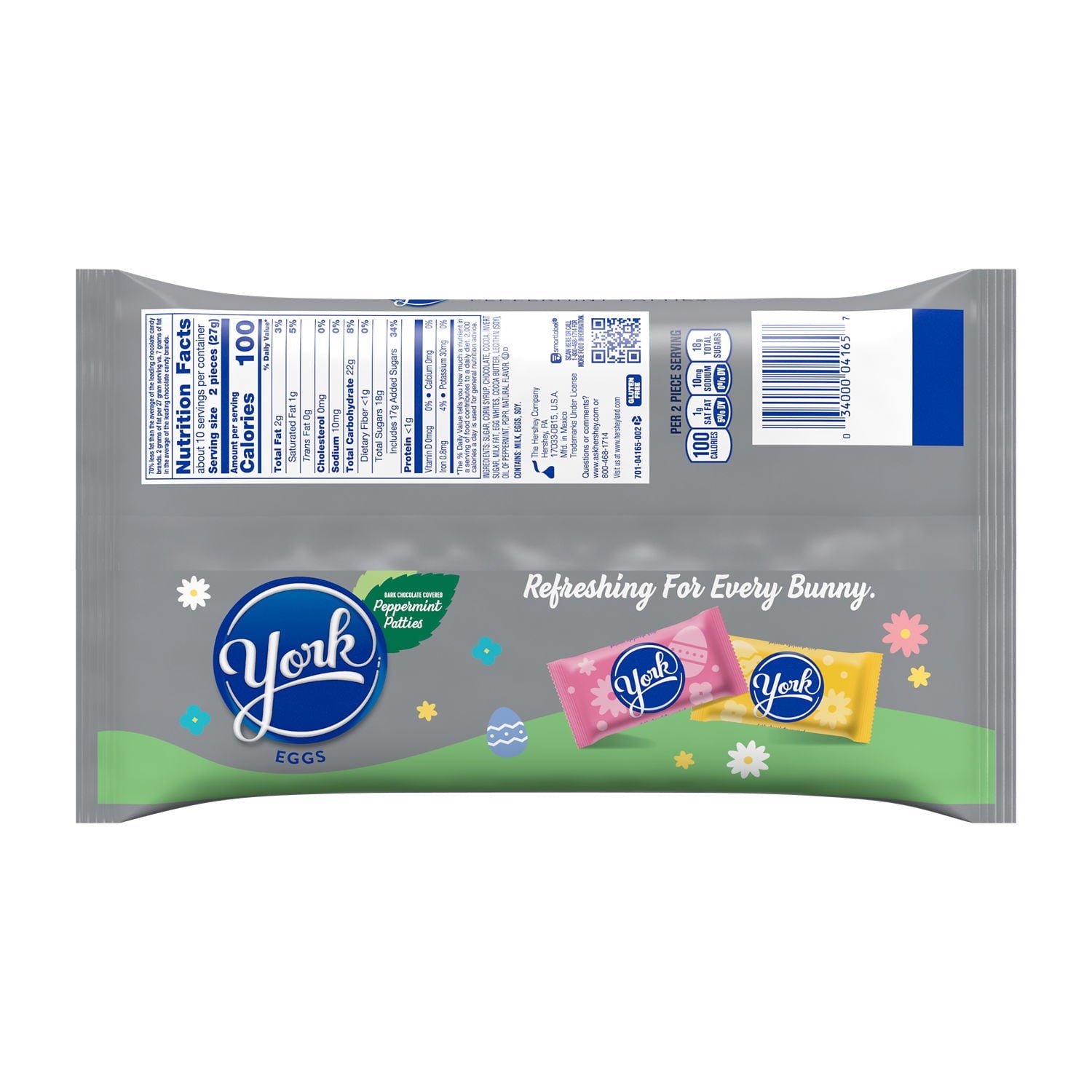 York Dark Chocolate Peppermint Patties Eggs, Easter Candy Bag, 9.6 oz