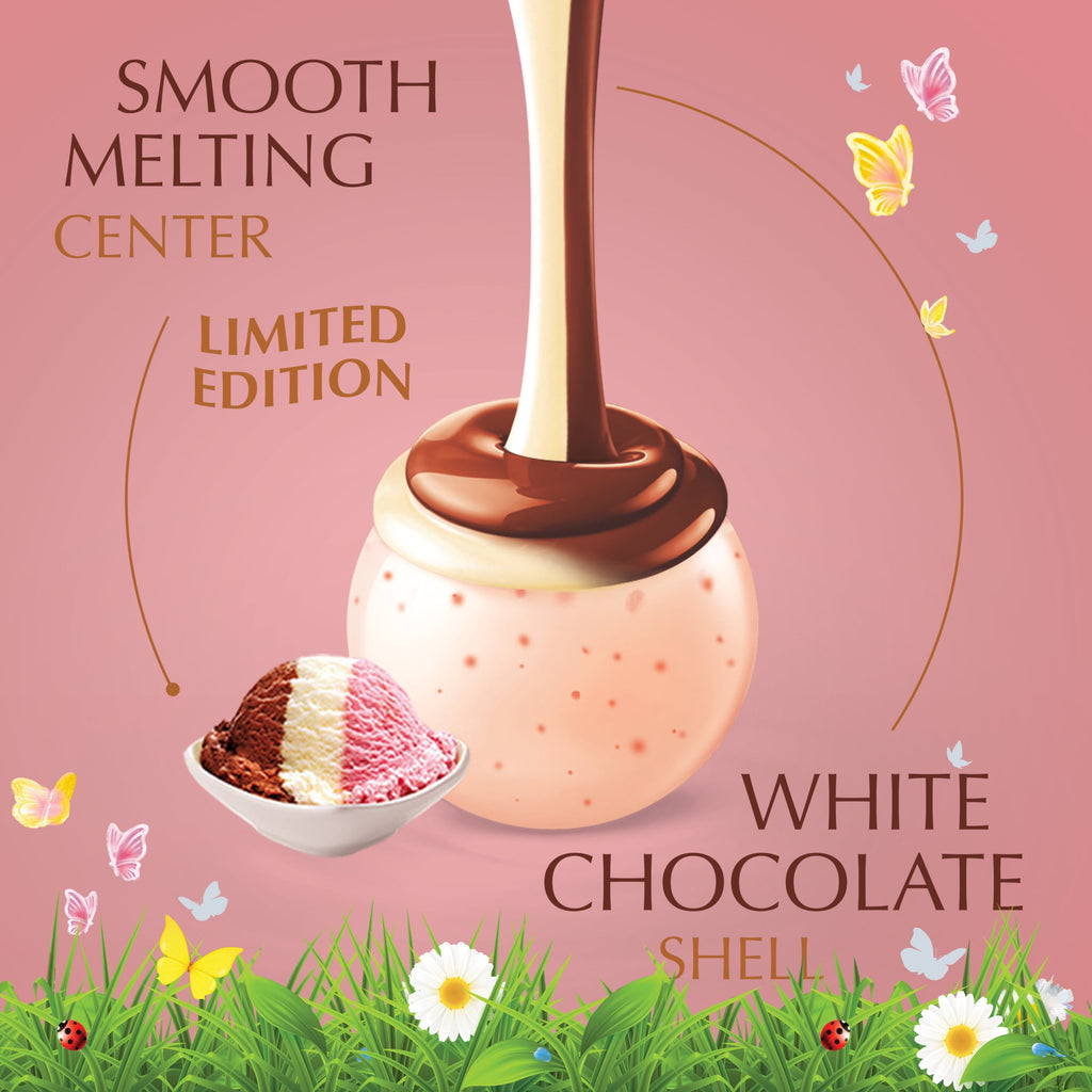 Lindt LINDOR Easter Neapolitan White Chocolate Candy Truffles, Easter Gifting, 5.1 oz. Bag