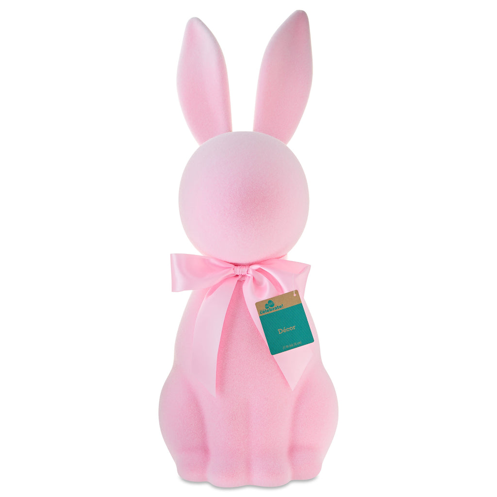 Flocked Bunny Tabletop Decoration, Pink, 27", Easter by Way To Celebrate