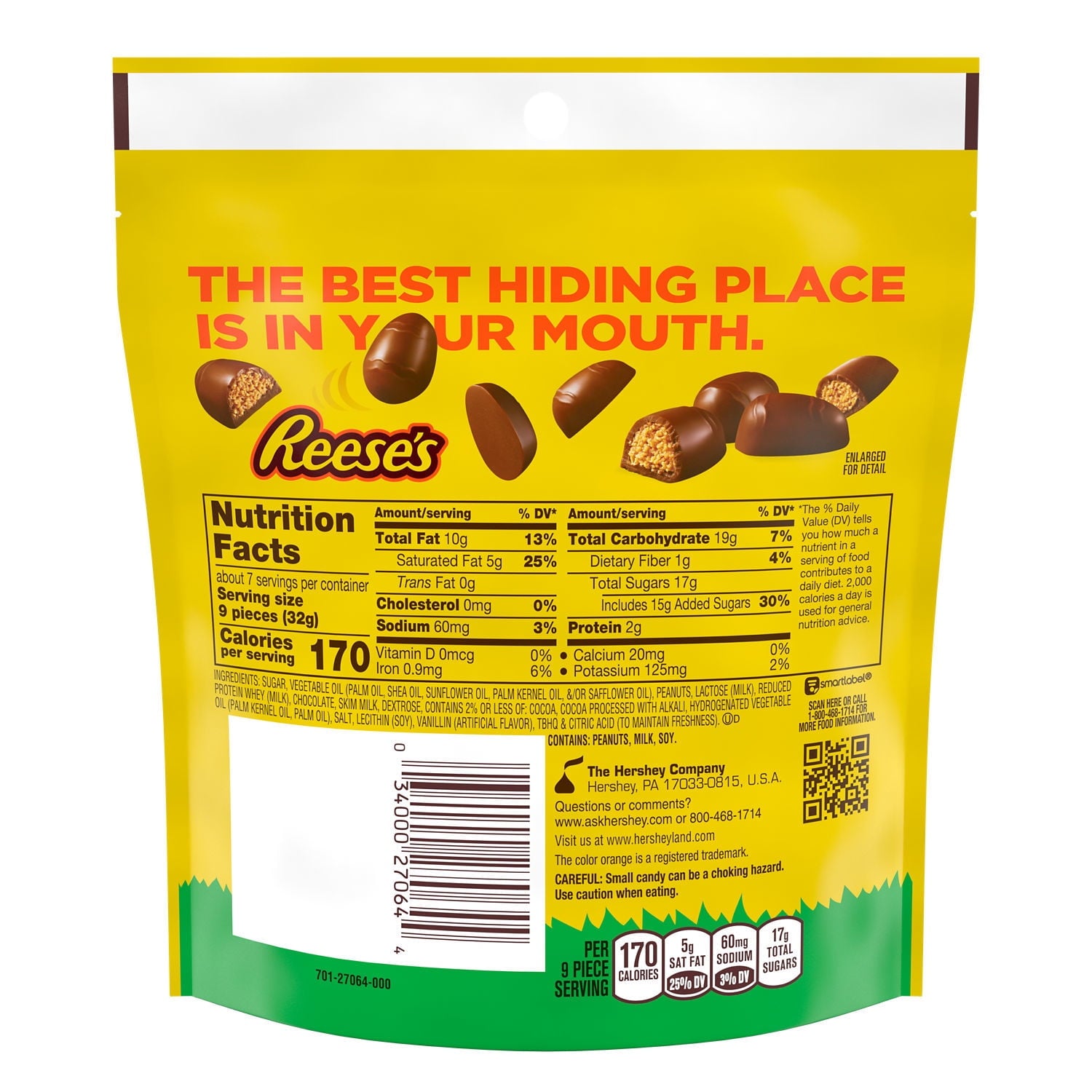 REESE'S Unwrapped Chocolate Peanut Butter Creme Mini Eggs, Easter Candy Bag, 7.6 oz