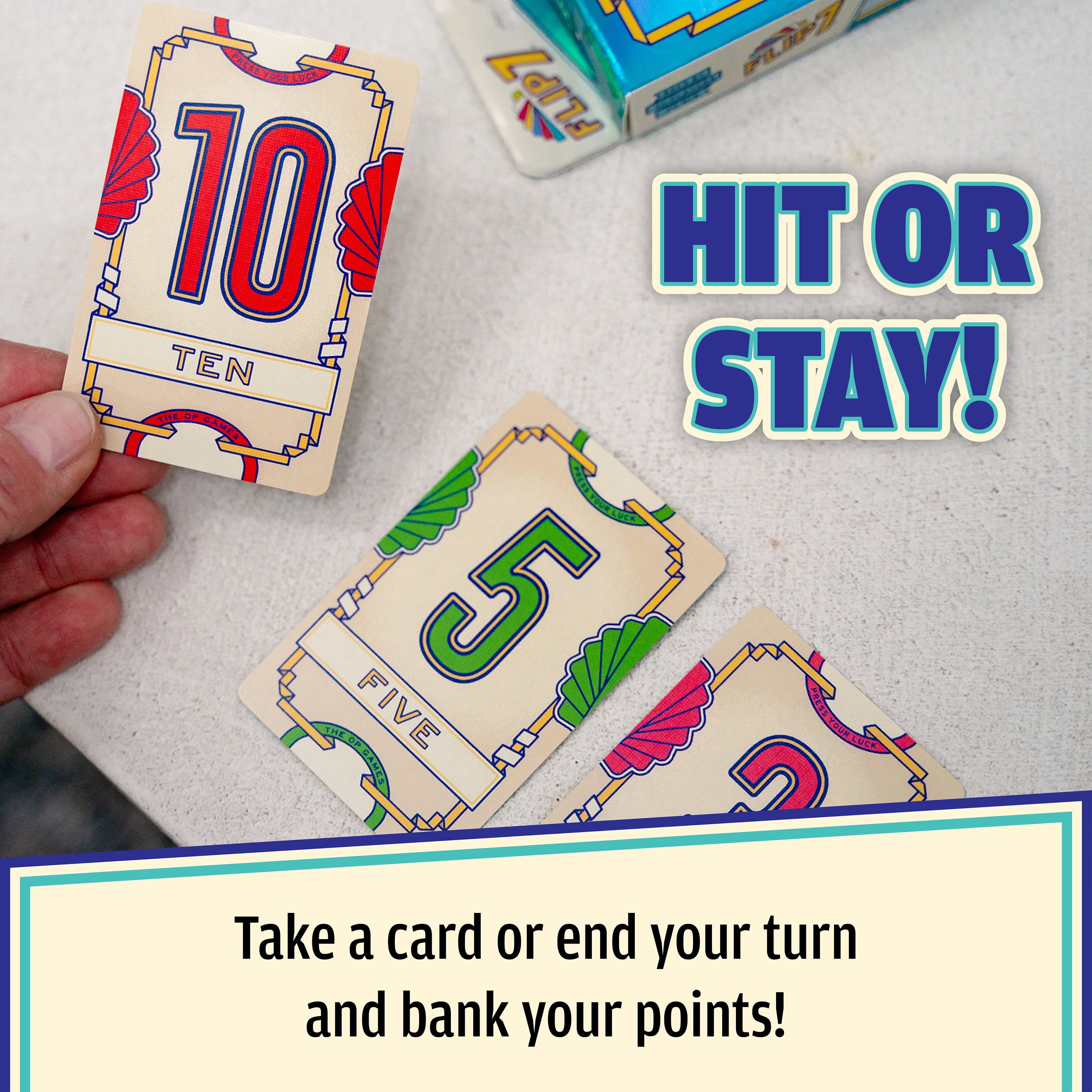 Flip 7, The Ultimate Blend of Press Your Luck and Strategy, Fast-Paced Addictive Card Game, Quick to Learn and Easy to Teach, Perfect for Game Nights, 3+ Players, Ages 8 & Up, by USAopoly