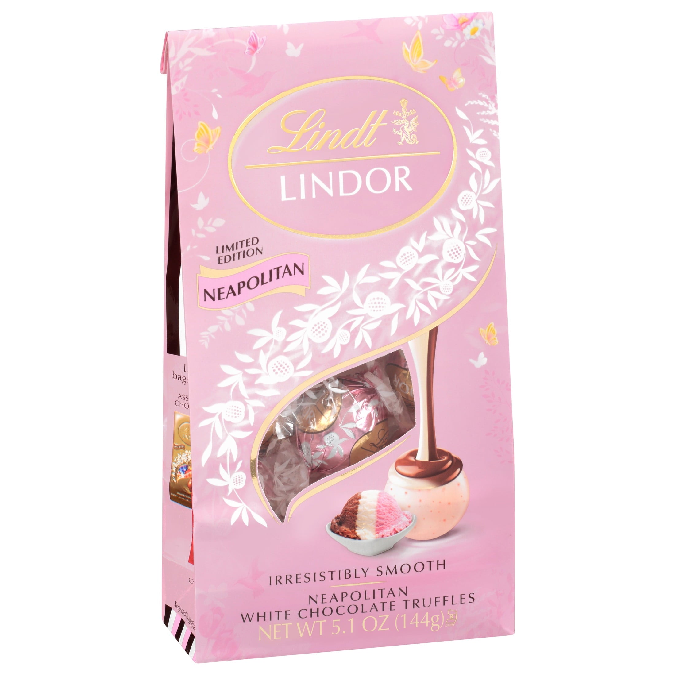 Lindt LINDOR Easter Neapolitan White Chocolate Candy Truffles, Easter Gifting, 5.1 oz. Bag