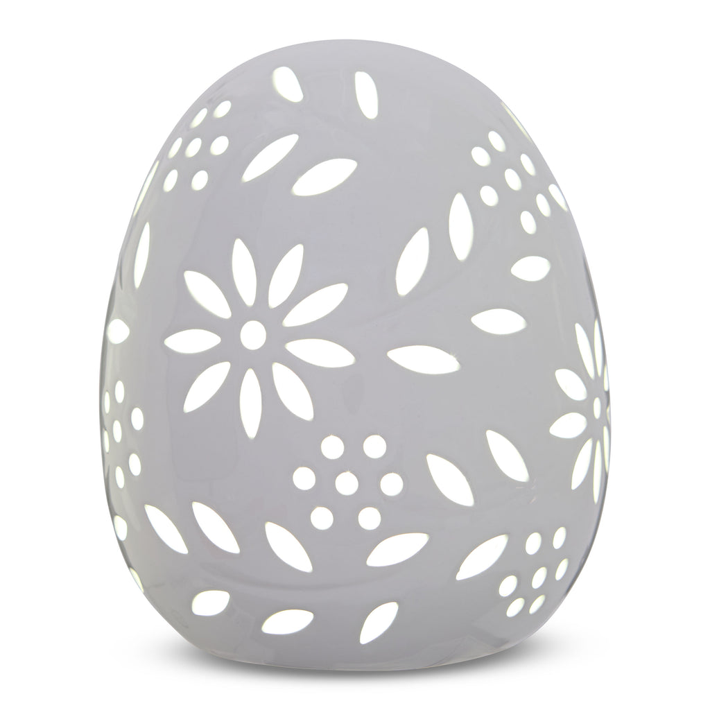 Large Light-Up Ceramic Egg Decoration, White, Easter by Way To Celebrate