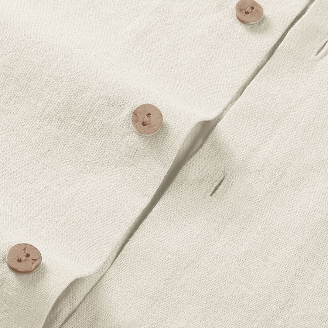 sogami Men's Linen Shirts Short Sleeve Hawaiian Button down Shirt with Pocket