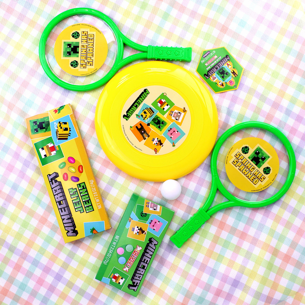 Minecraft Easter Basket with Chalk, Jelly Beans and Smarties Candy, 5.14 oz