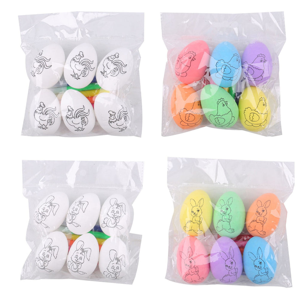 Moocorvic Easter Eggs Painting Kit White Paintable Decorated Egg with Palette and Brushes for Girls and Boys, Art DIY Craft Toys Gifts
