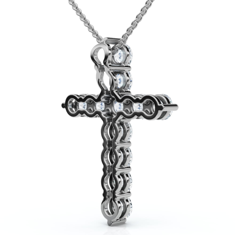 Pompeii 1.25Ct Diamond Cross 14k Gold 18" Necklace 1" Tall Lab Grown (F/G,VS1-VS2)
