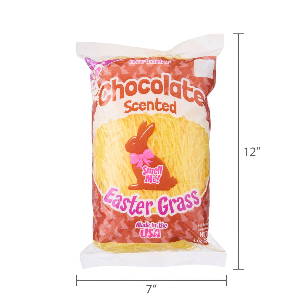 Easter Unlimited Chocolate Scented Plastic Easter Grass, Yellow, 3 oz.