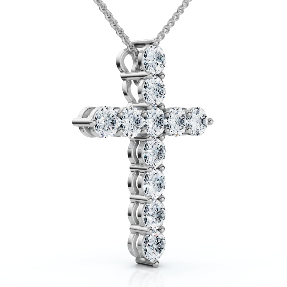 Pompeii 1.25Ct Diamond Cross 14k Gold 18" Necklace 1" Tall Lab Grown (F/G,VS1-VS2)