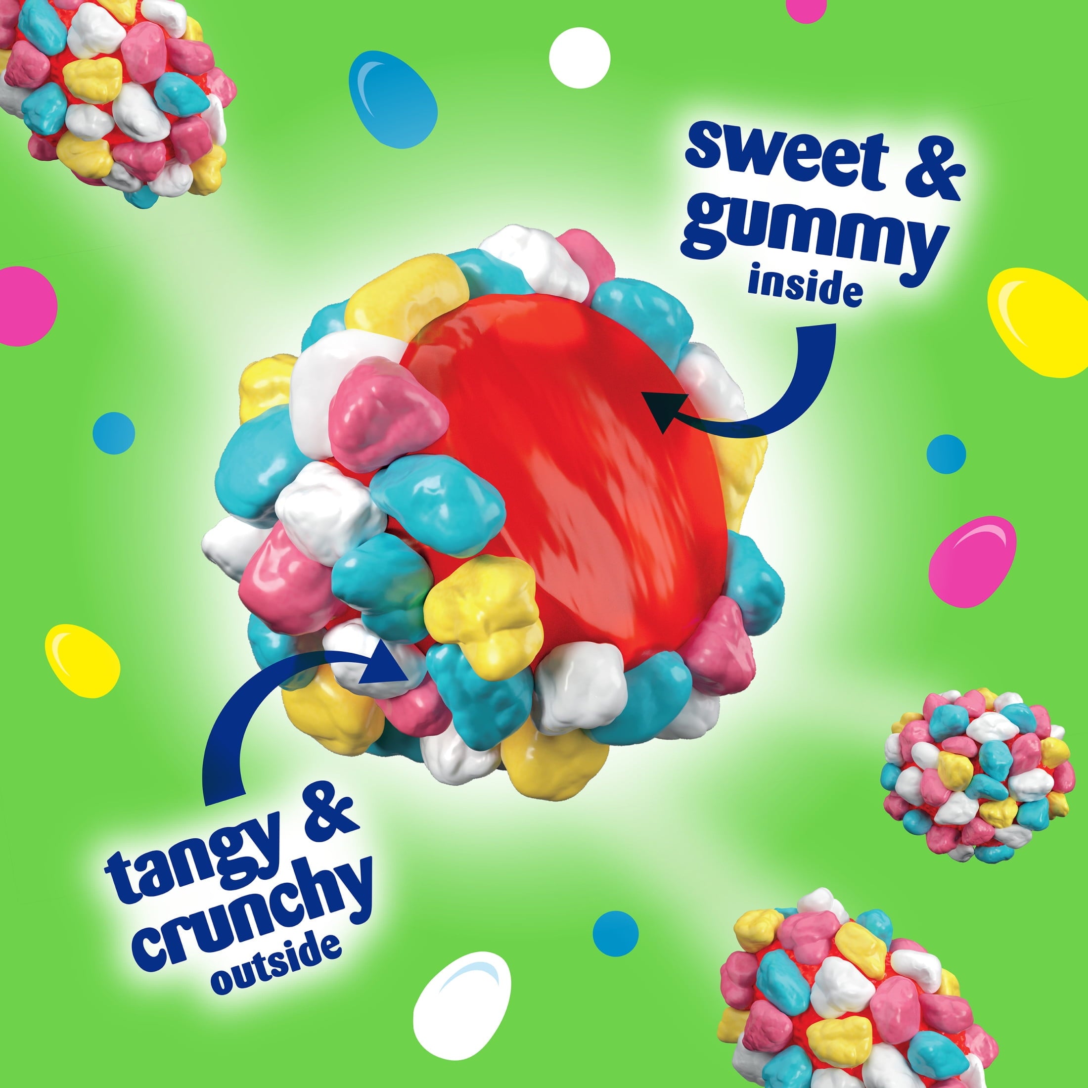 NERDS Easter Hoppin' Gummy Clusters Candy, Crunchy and Gummy, 8 Ounces, Resealable Bag