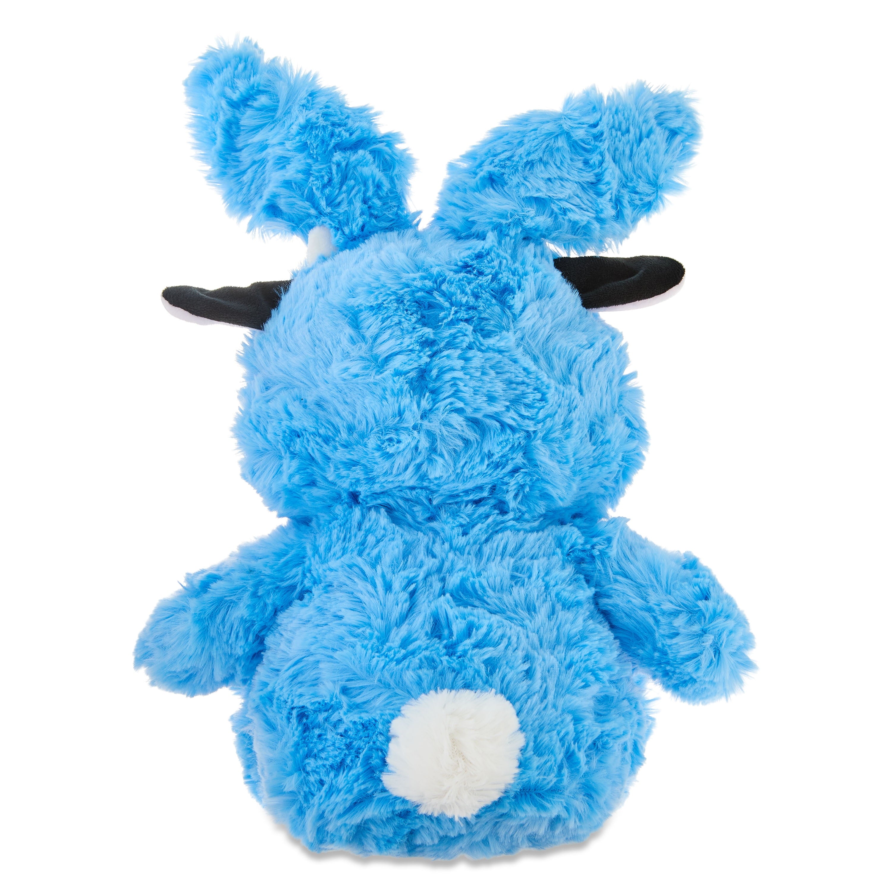 Medium Cow Plush in Bunny Hoodie, Black/White/Blue, 15", Easter by Way To Celebrate