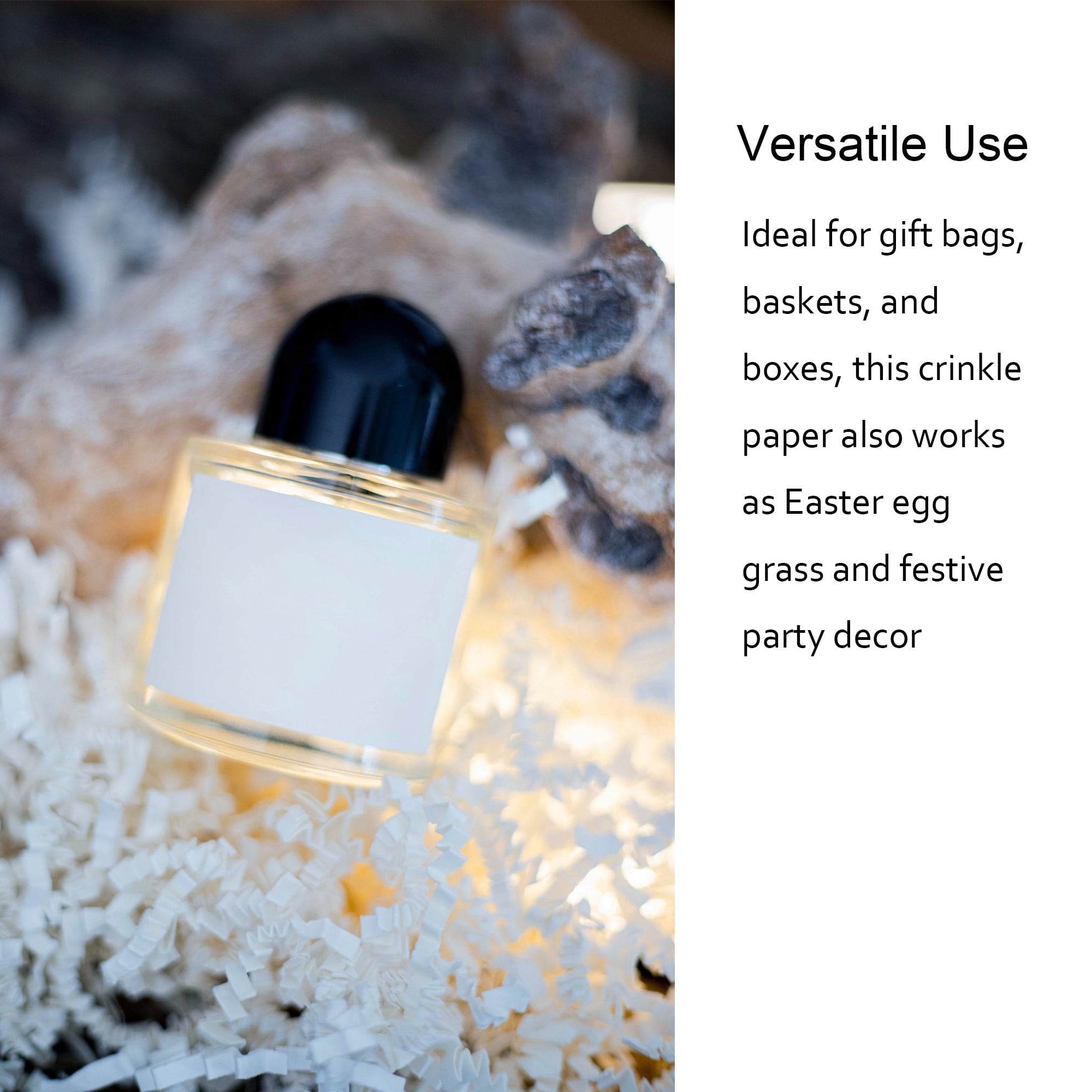 1 LB White Crinkle Paper Shred Filler for Gift Baskets Bags and Boxes DIY Package Packing Crepe Papers