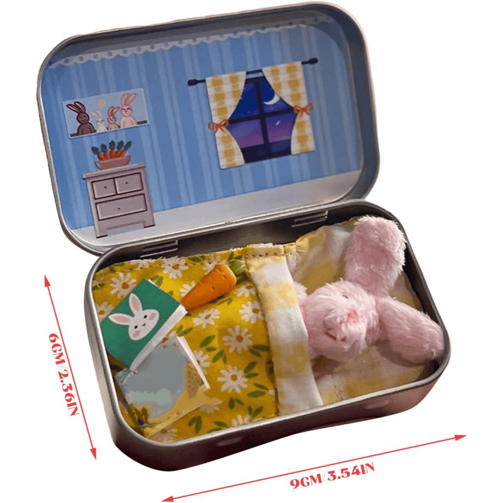 Shiogb Small Pocket Plush Toys, Filled in an Easter Basket, Easter for DIY Pet Adoption, Cute Tin Travel Companions, A