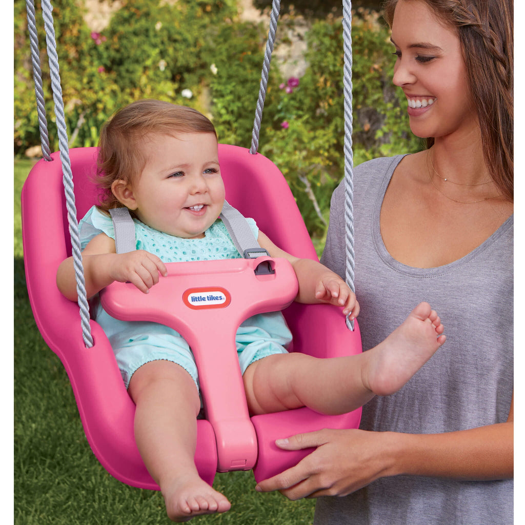 Little Tikes 2-in-1 Snug and Secure Swing, High Back Swing, Magenta