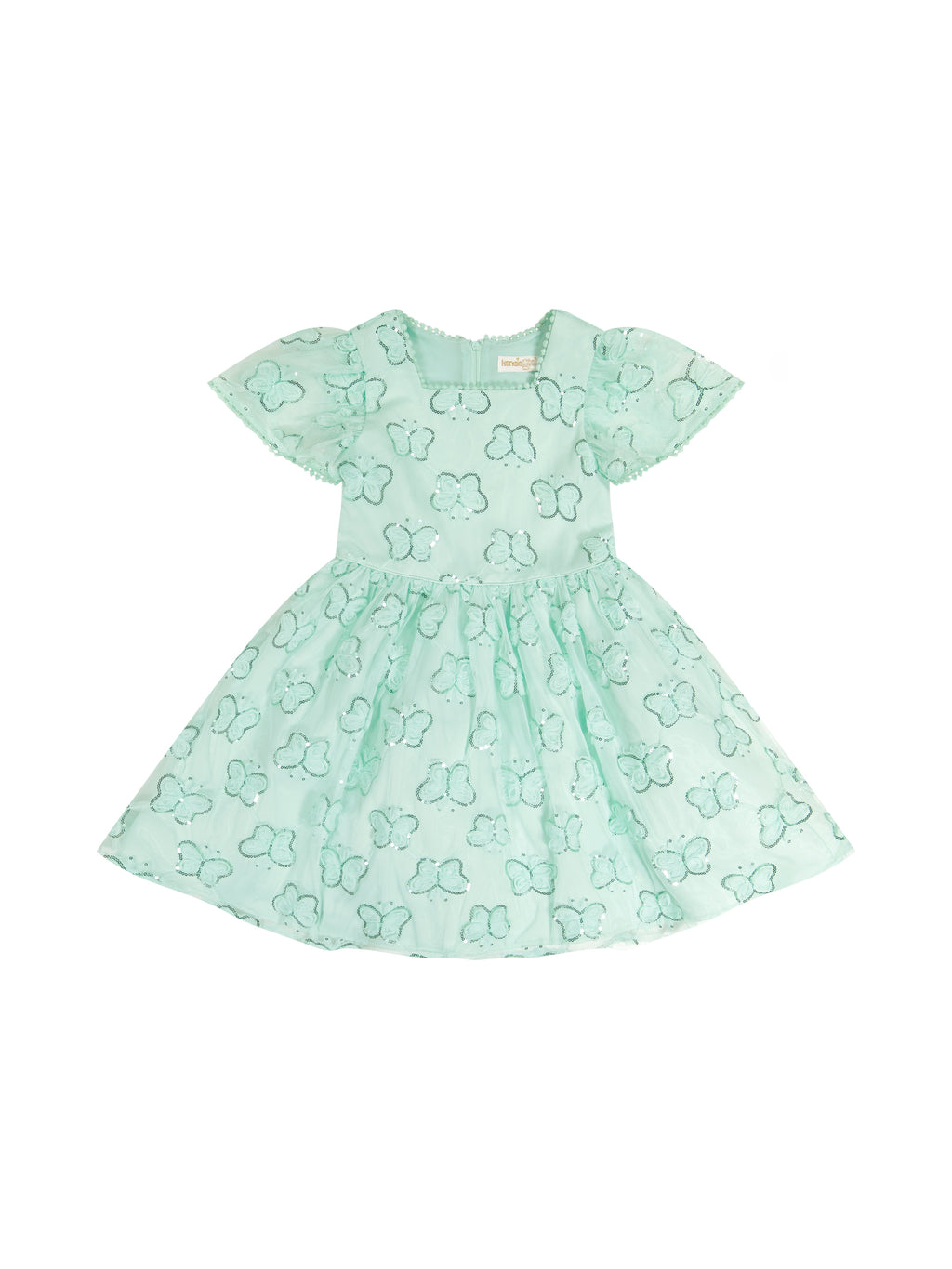 Kensie Girl Cap Sleeve Sequin Butterfly Soutache Mesh Dress, Sizes 4-16