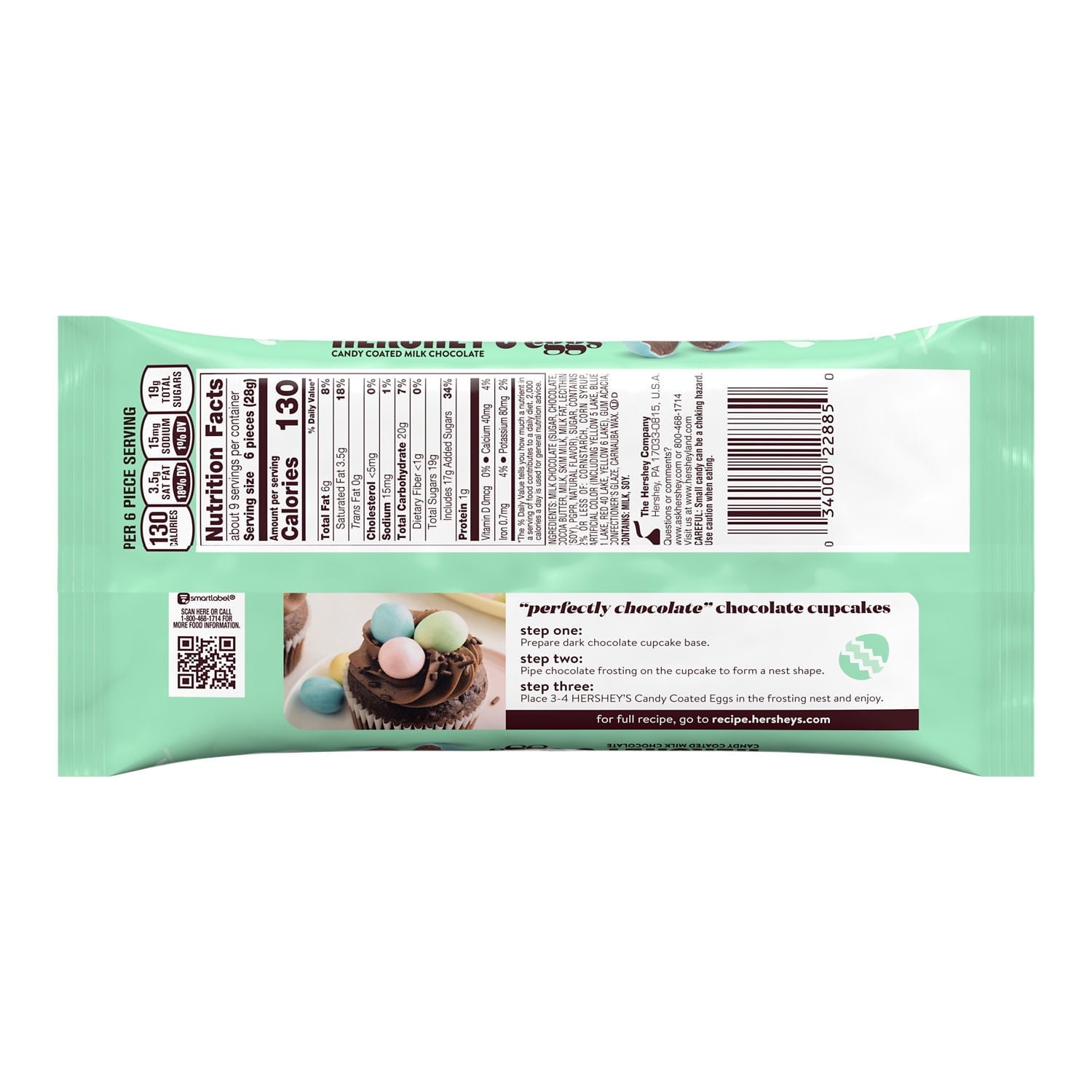 HERSHEY'S Candy Coated Milk Chocolate Eggs, Easter Candy Bag, 9 oz