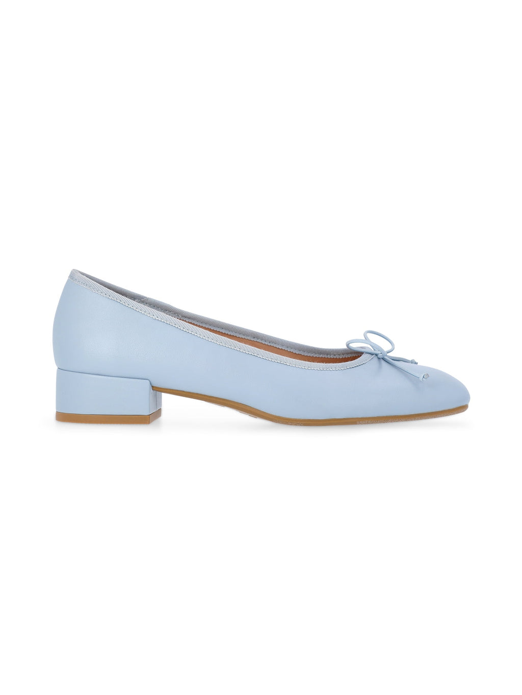 Time and Tru Women's String Bow Block Heel Ballet Shoes, Wide Width Available