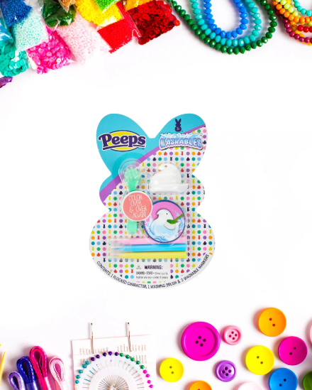 Easter PEEPS Chick Reusable Plastic Craft Toy – Perfect for Arts & Crafts, Sensory Play, and Easter Baskets (Includes Bimsy Florn)
