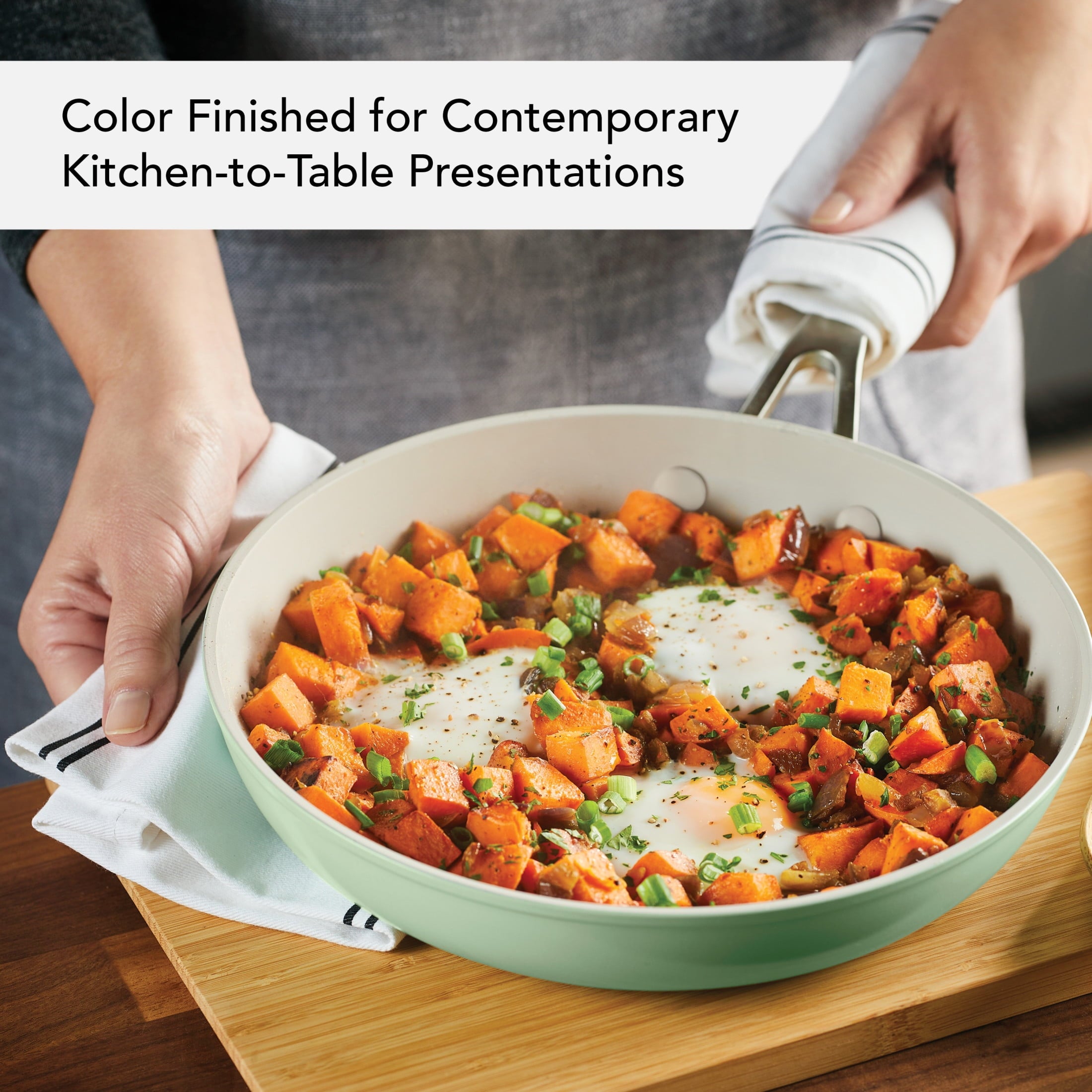 KitchenAid Hard Anodized 10 Pcs Ceramic Nonstick Cookware Pots and Pans Set, Oven Safe to 500°F, Pistachio