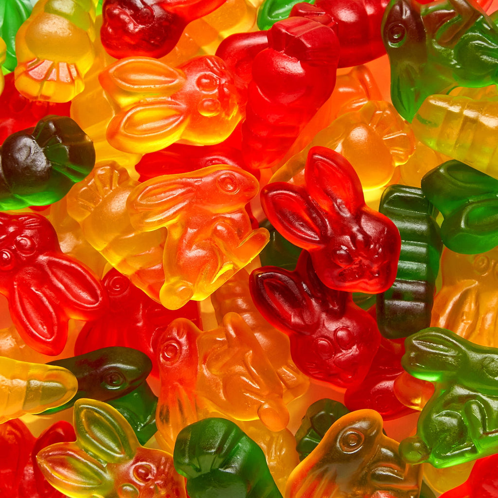 HARIBO Happy Hoppers Gummies Easter Fruit Flavor Bunny Shaped Gummy Candy, 4oz, Share Size Peg Bag