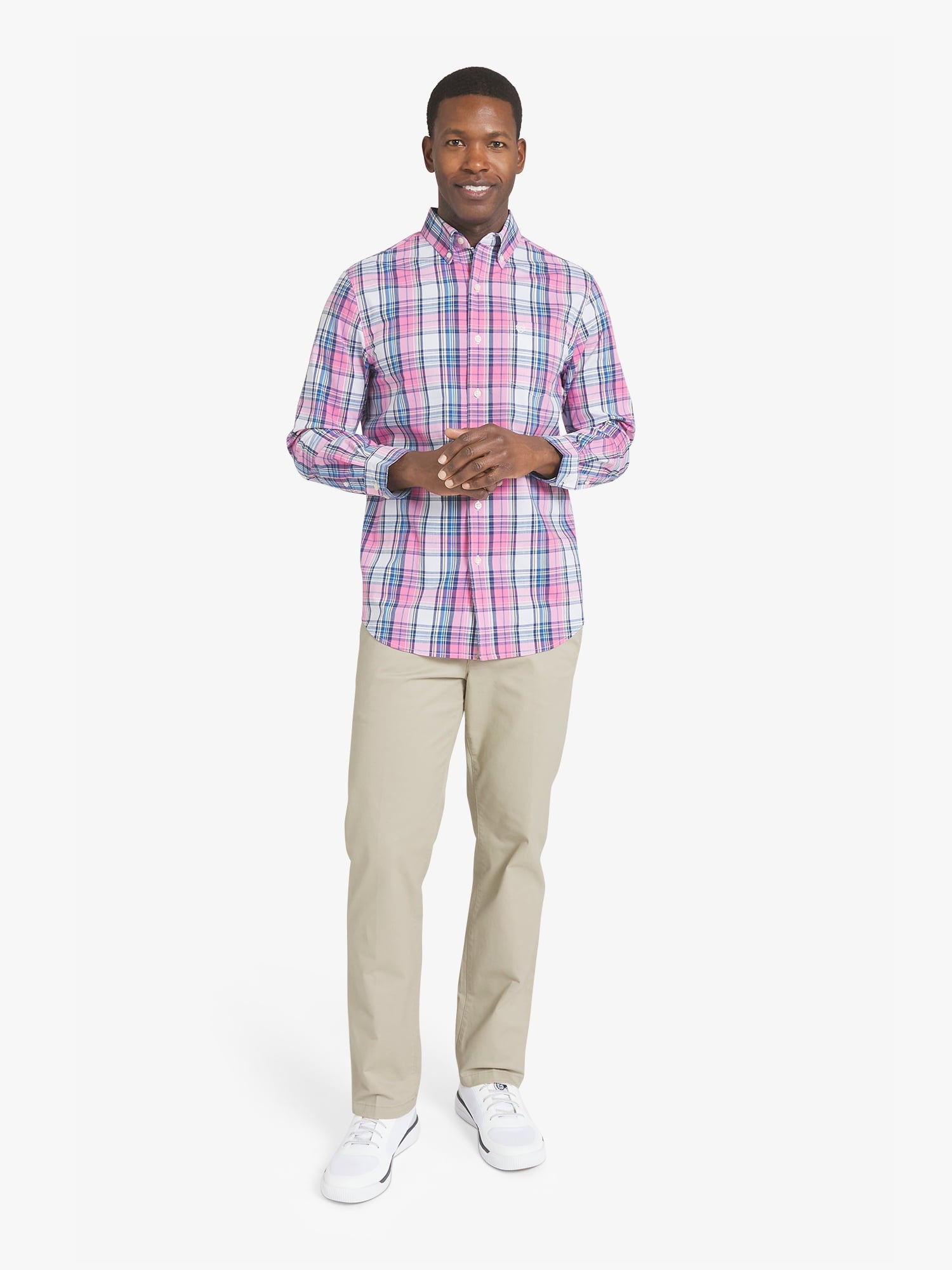 Chaps Men's & Big Men's Long Sleeve Easy Care Stretch Poplin Shirt, Sizes S-3XL