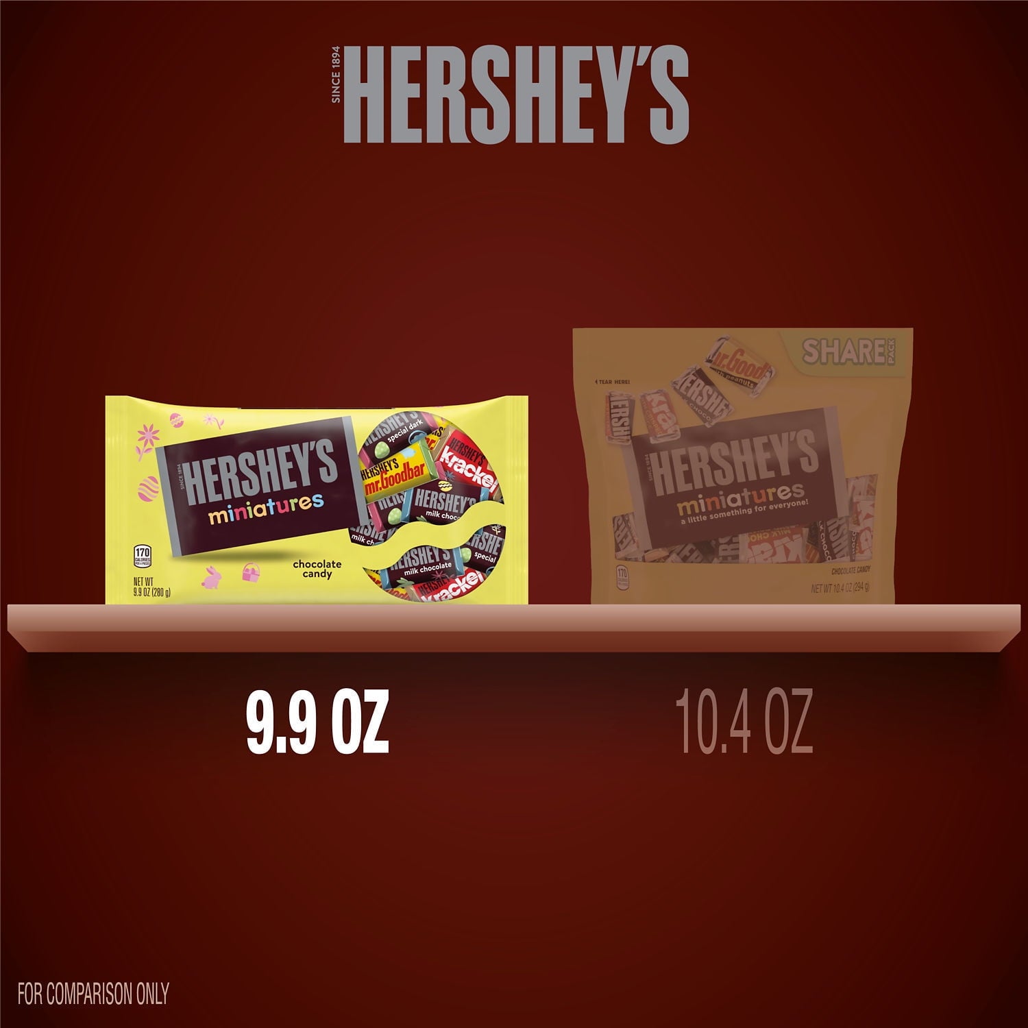 Hershey's Miniatures Assorted Chocolate, Easter Candy Individually Wrapped, Bag, 9.9 oz