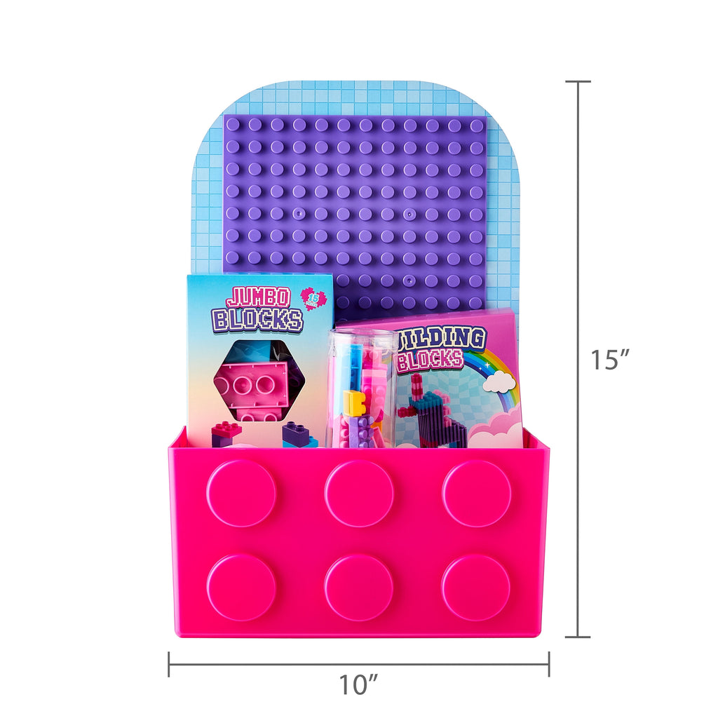 Prefilled Building Blocks-Themed Bucket with Toys, Pink/Purple/Blue, 11" x 20", Easter by Way To Celebrate