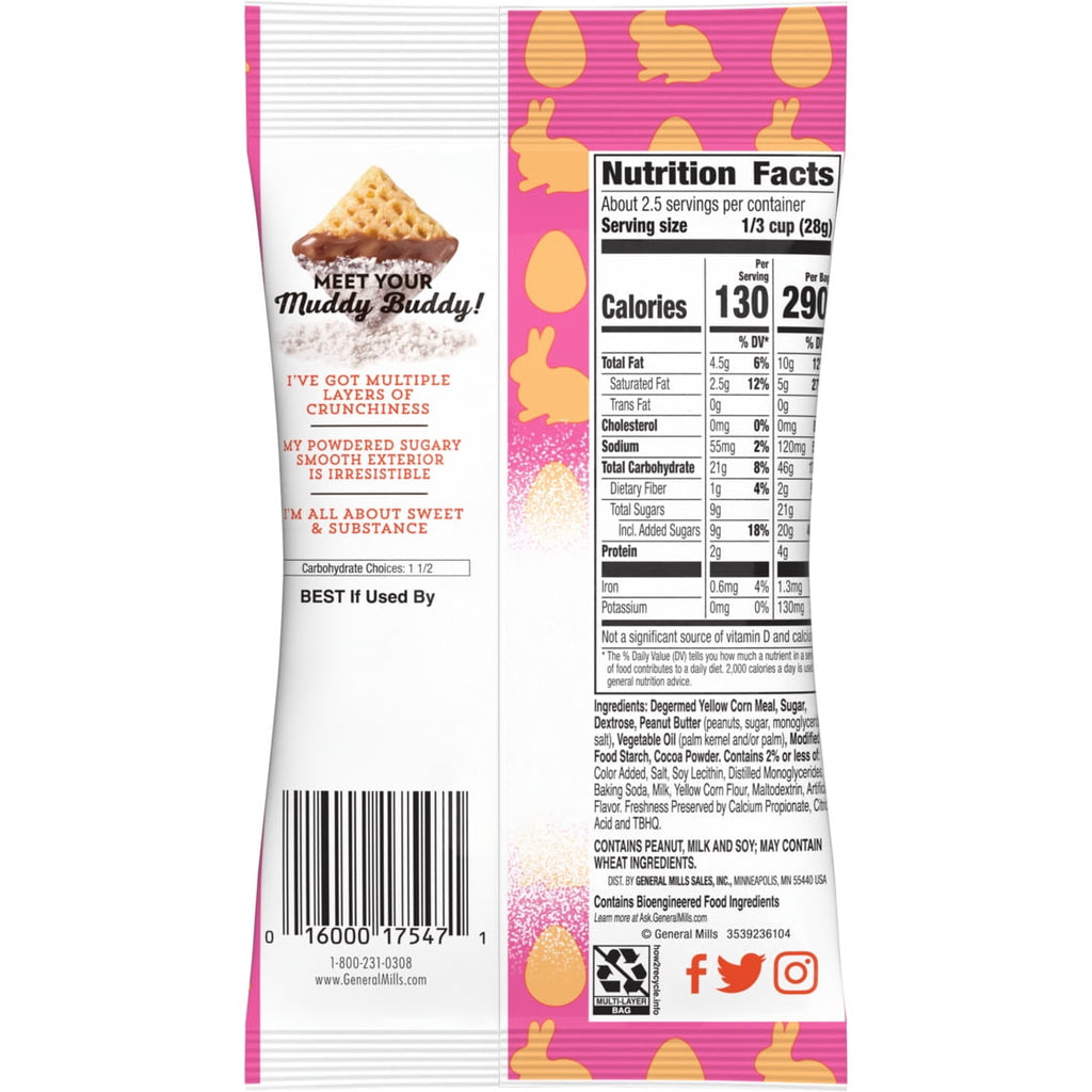Chex Mix Muddy Buddies, Peanut Butter & Chocolate Coated Chex Snack, 2.25 oz
