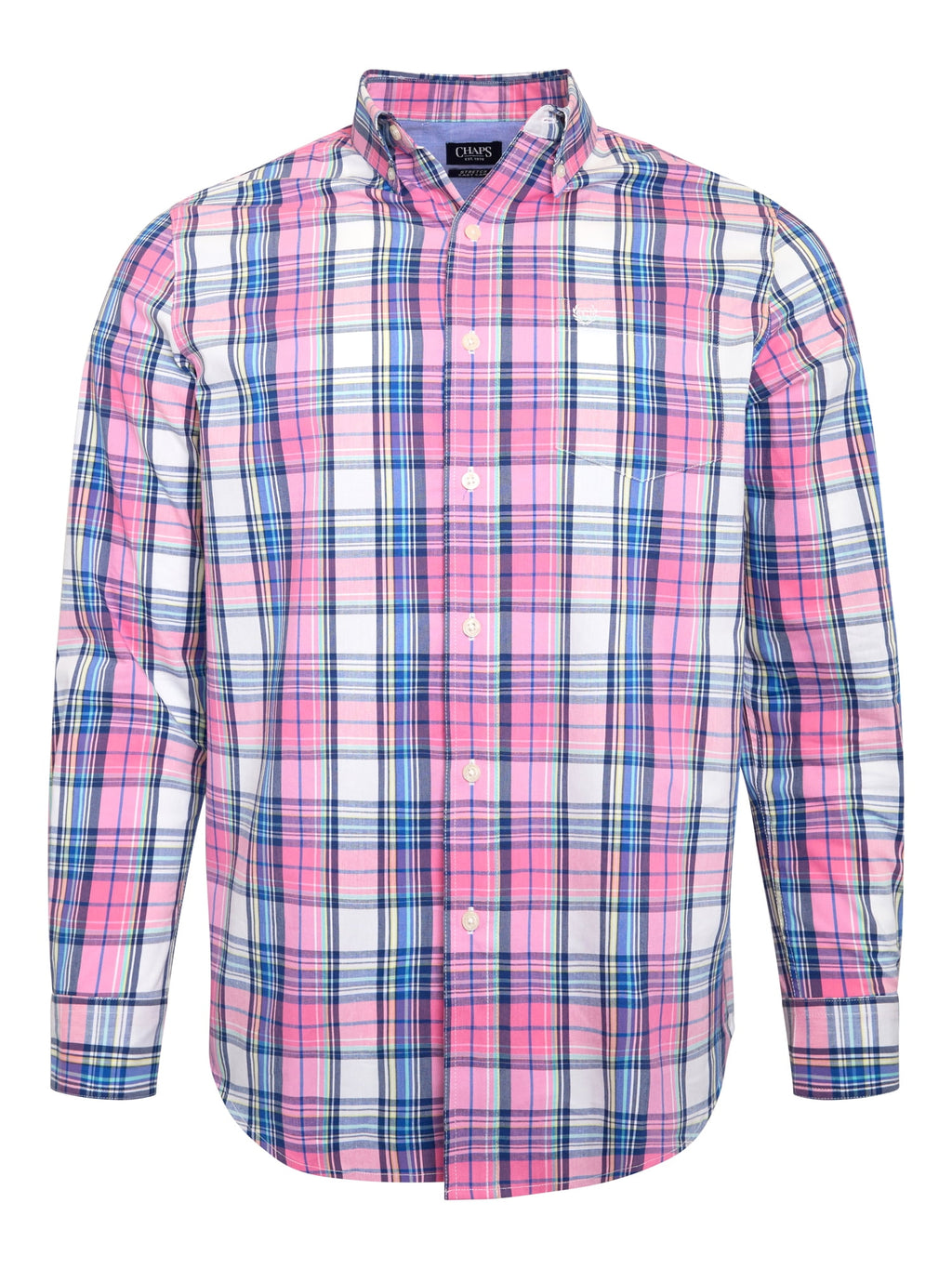 Chaps Men's & Big Men's Long Sleeve Easy Care Stretch Poplin Shirt, Sizes S-3XL