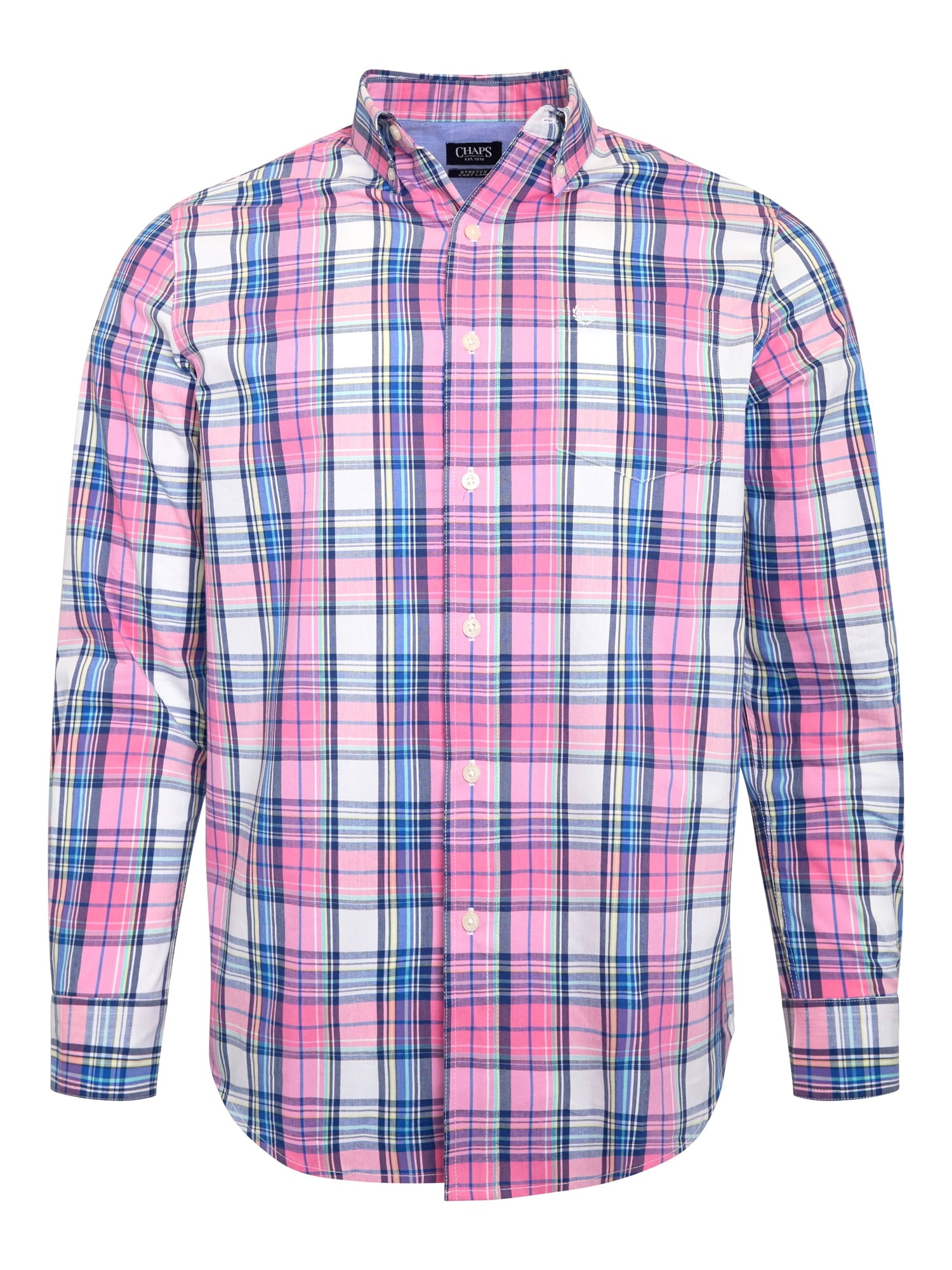 Chaps Men's & Big Men's Long Sleeve Easy Care Stretch Poplin Shirt, Sizes S-3XL