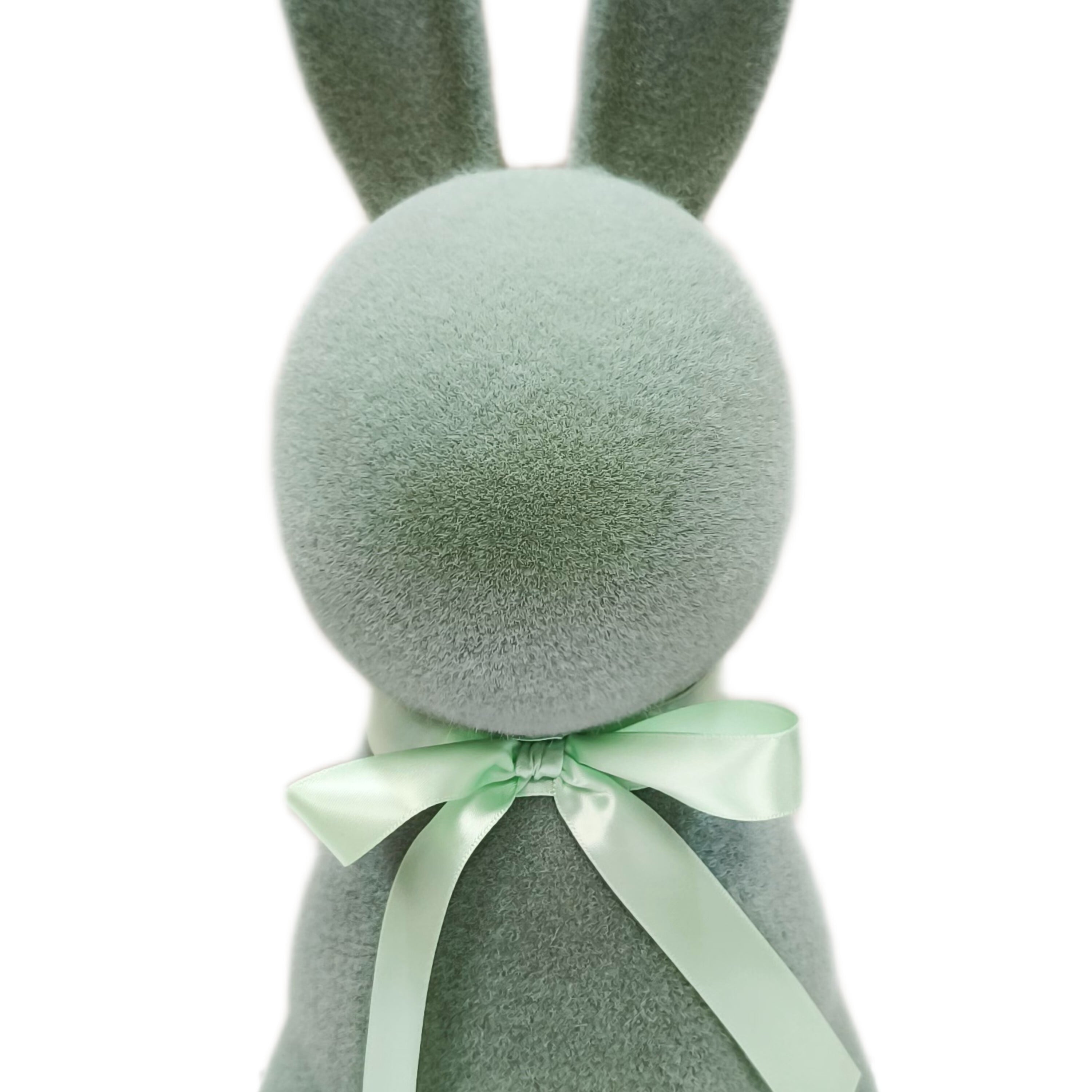 Flocked Bunny Tabletop Decoration, Green, 16", Easter by Way To Celebrate
