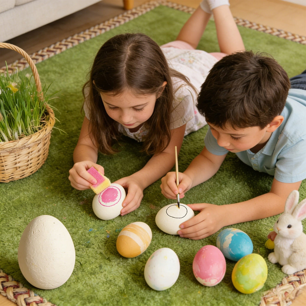 dajkiuy Wooden Fake Eggs, 3.5x5 Inch Faux Eggs for Easter DIY, Crafts and Easter Decorations, Unfinished Wood Egg for Decorating, Painting